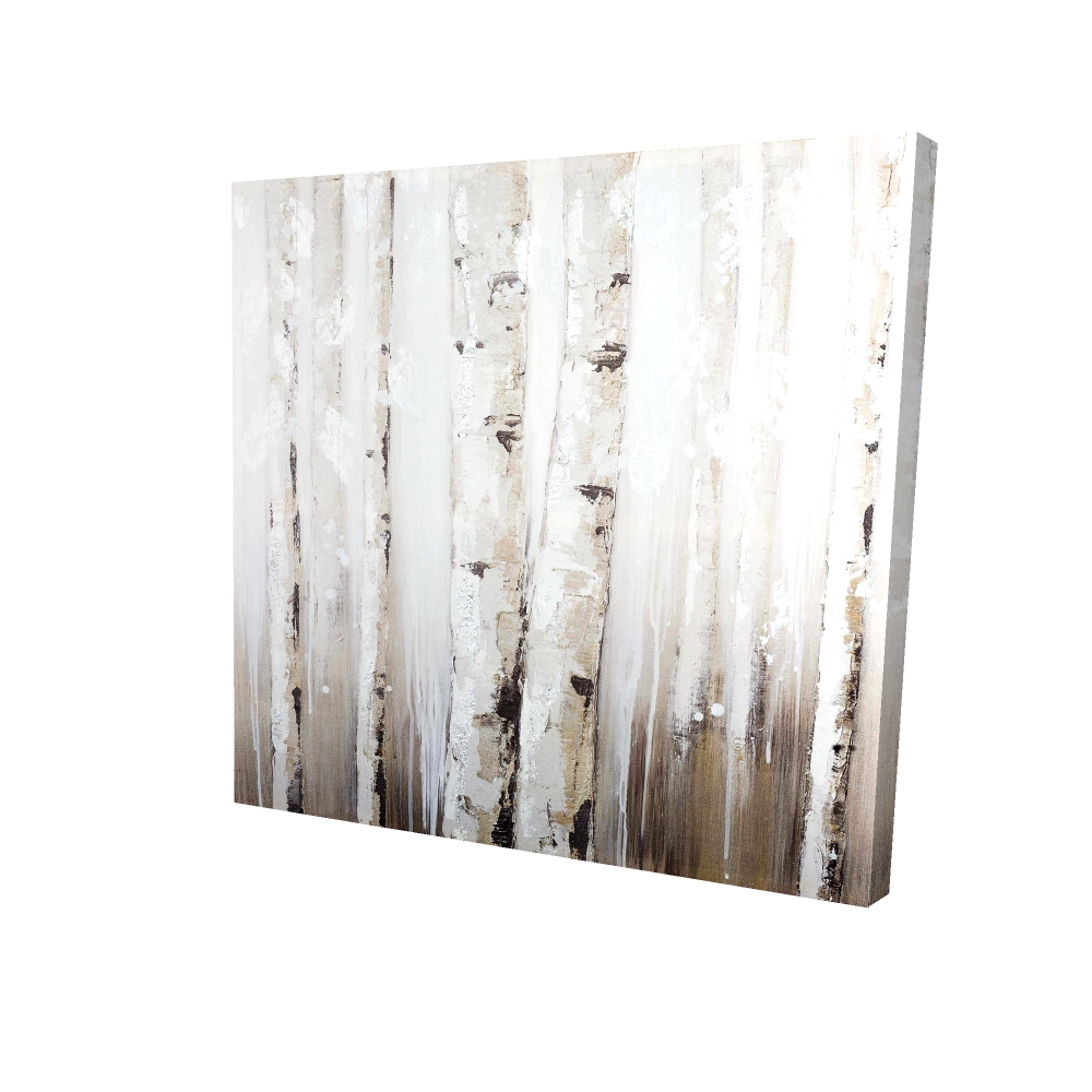 2080-2424-LA19 24 x 24 in. Abstract White Birches Canvas - Modern Trees Home Decor