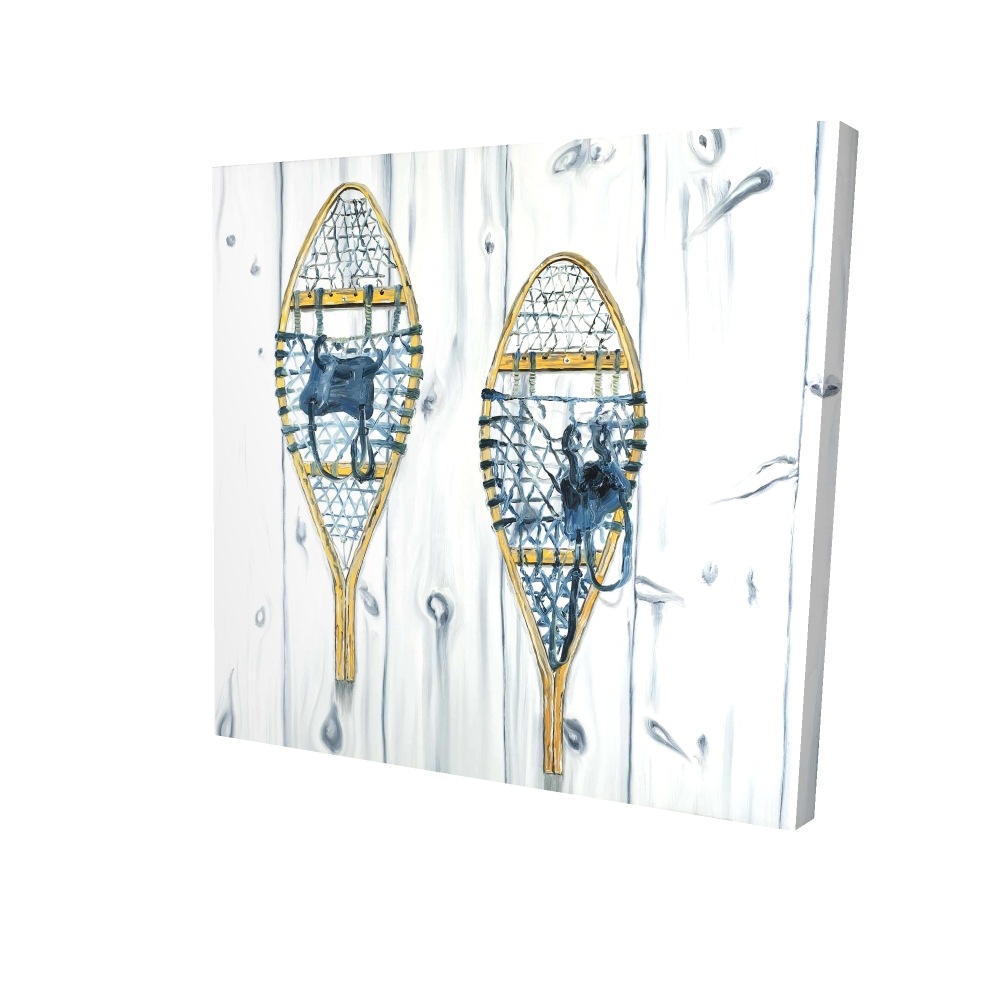 2080-2424-SP39 24 x 24 in. Vintage Wood Snowshoes Canvas - Rustic Home Decor Wall Art