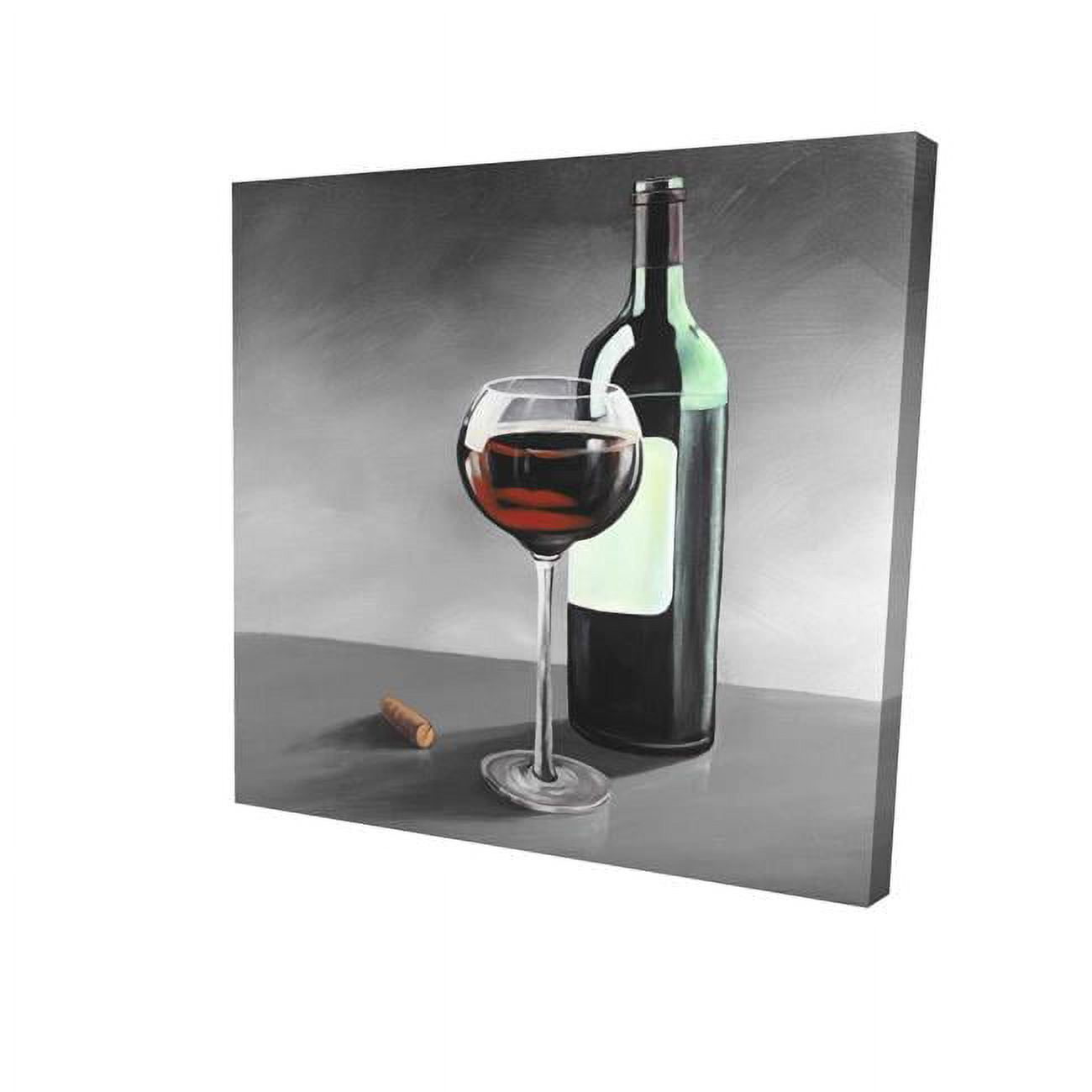 8 x 8 in. Bottle of Burgundy-Print on Canvas