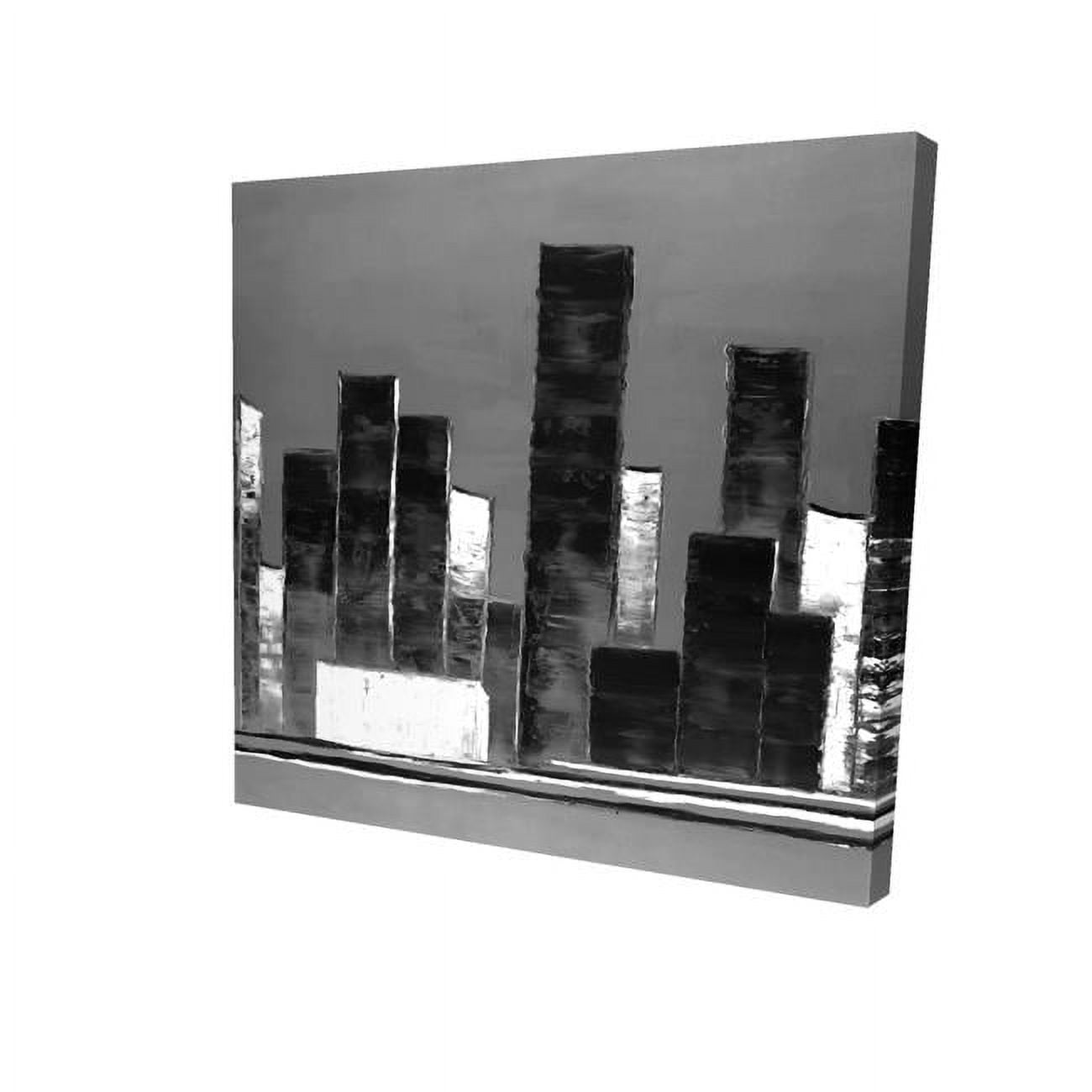 12 x 12 in. Abstract Black & White Buildings-Print on Canvas