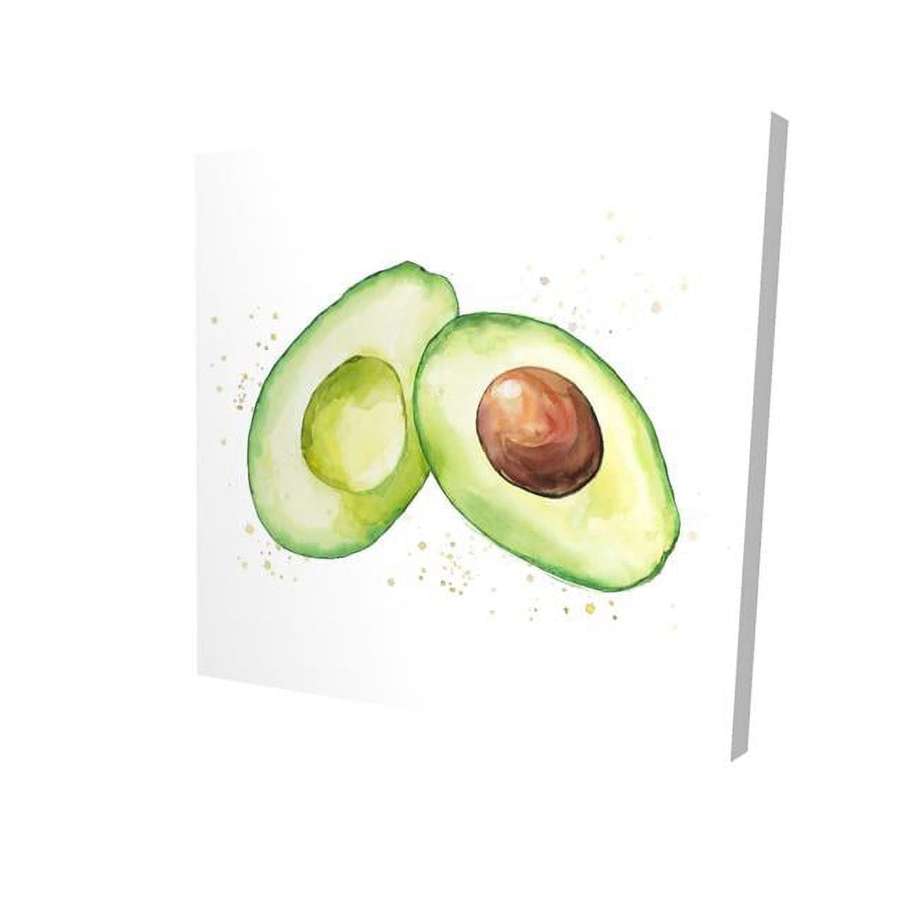 8 x 8 in. Watercolor Open Avocado-Print on Canvas