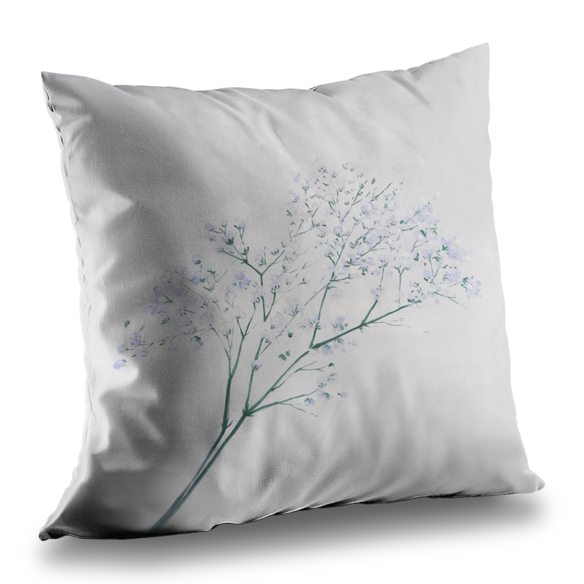 C1PT14143SDJBW 14 x 14 in. Bouquet of Flowers Babys Breath - Rustic Floral Throw Pillow