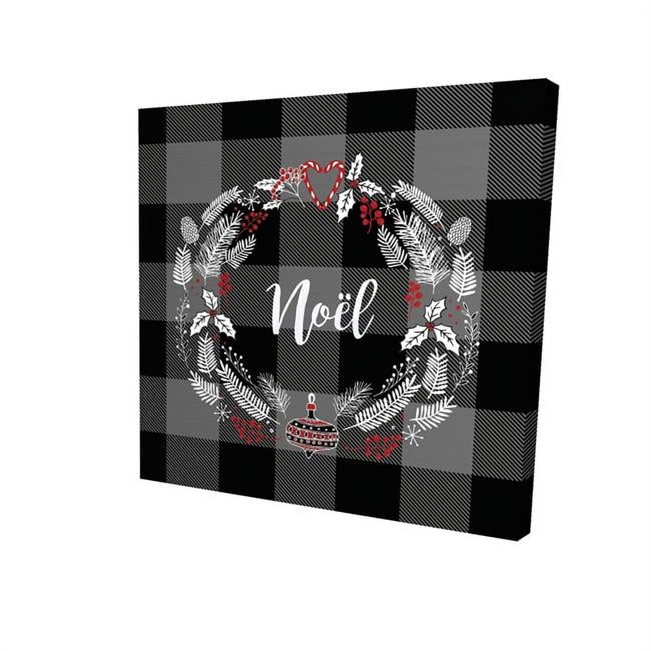 8 x 8 in. Christmas Wreath-Print on Canvas