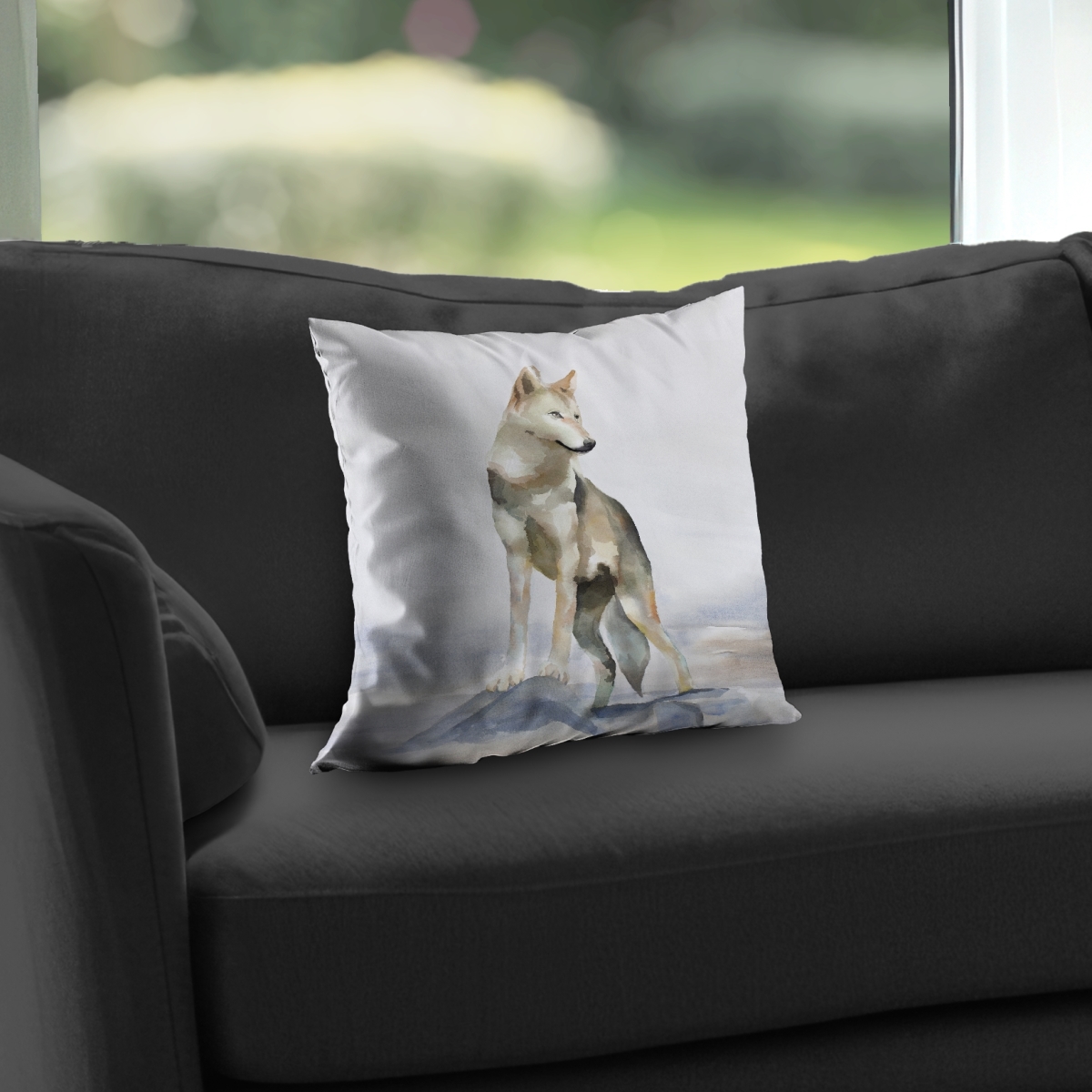 C1PT1414330YOG 14 x 14 in. Wolf Beige Mountains Poly Twill Throw Pillow Insert - Home Decor