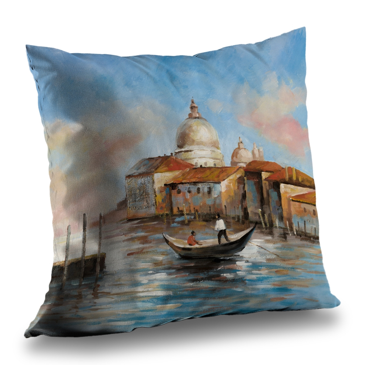 C1PT1414UZ1E4H 14 x 14 in. Two Europeans on A Gondola - Contemporary Throw Pillow Insert