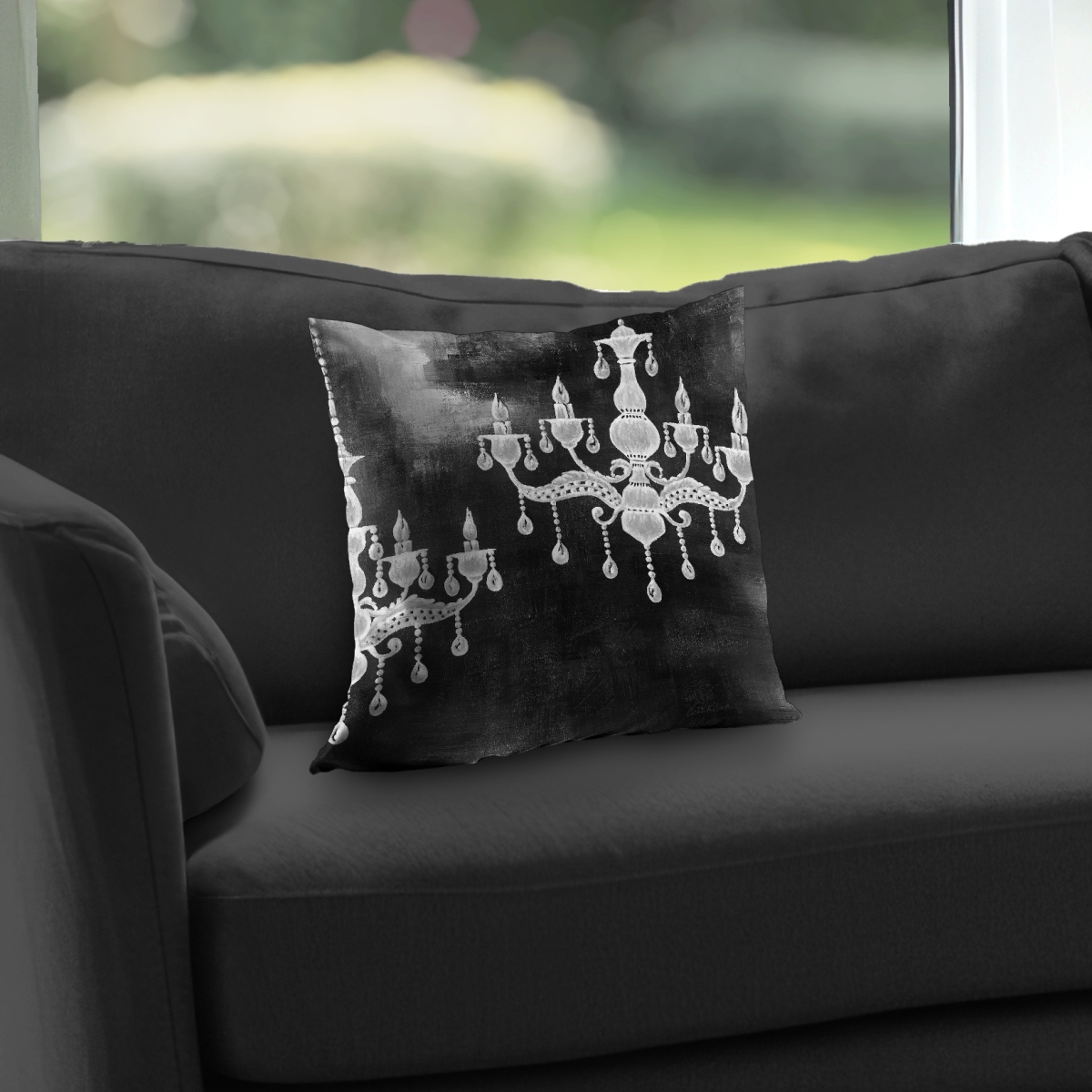 C1PT1414AT87LU 14 x 14 in. White Chandeliers Poly Twill Throw Pillow Insert for Home Decor