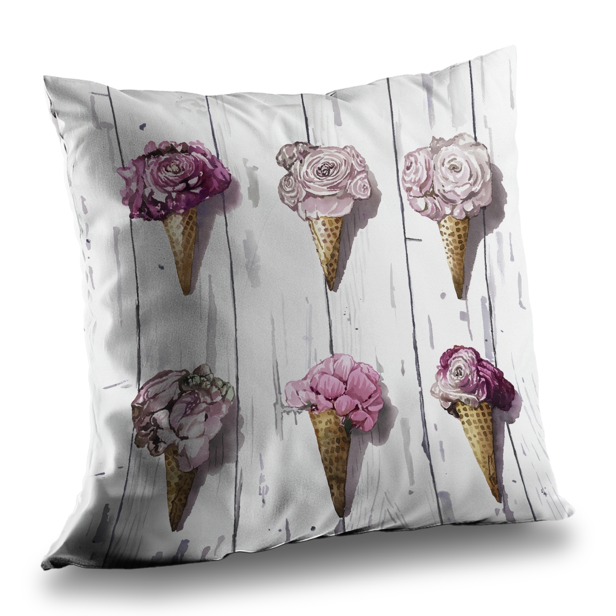 C1PT1414WU2P70 14 x 14 in. Peony Cones Pink Poly Twill Throw Pillow Insert - Home Decor