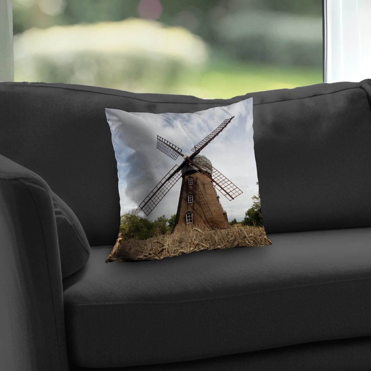 C1PT141495G1DS 14 x 14 in. Windmill Landscapes Rustic Poly Twill Throw Pillow Insert - Home Decor