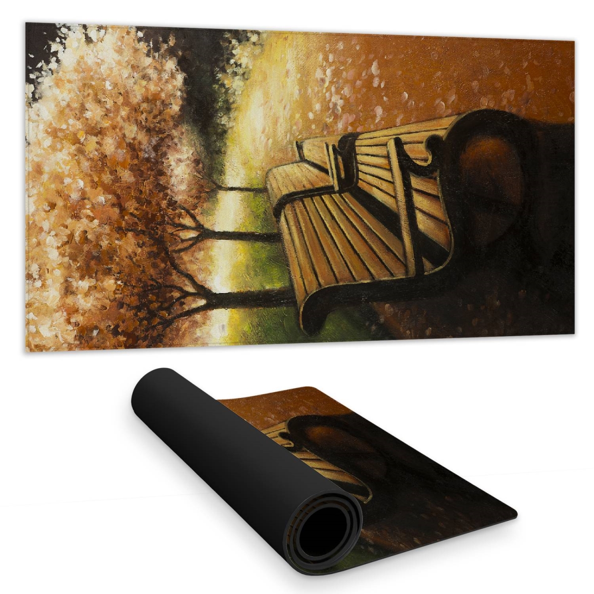 C1DM15317JEE0C 16 x 32 in. Brown Contemporary Trees Desk Mat - Park Bench Home Decor