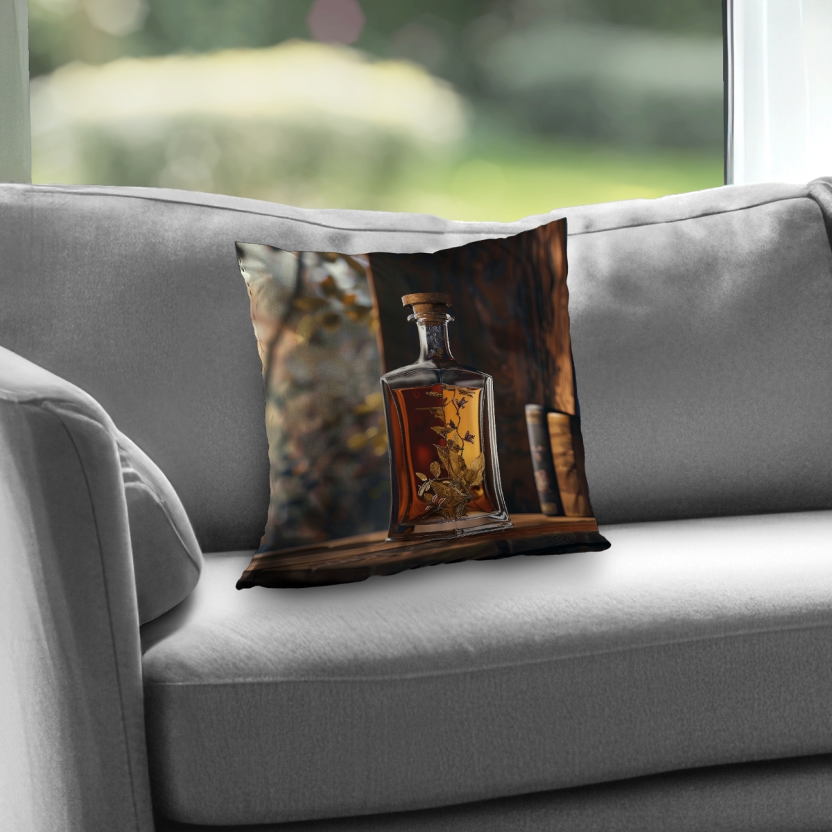 C1PT1414VVXFO5 14 x 14 in. Alcohol Poly Twill Throw Pillow - Home Decor with Insert
