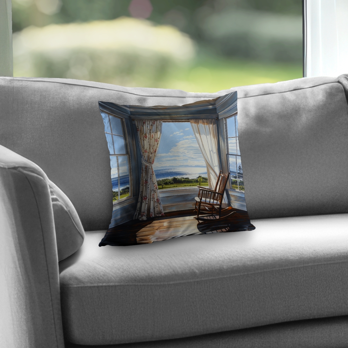 C1PT1414HAQ44Y 14 x 14 in. The Window Poly Twill Throw Pillow - Home Decor - Insert Included