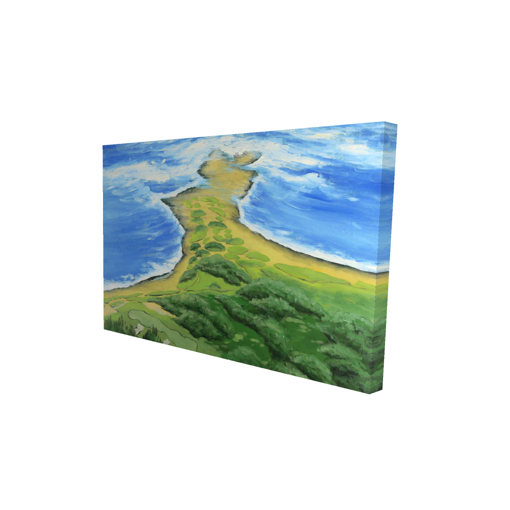 2080-2436-LA121 24 x 36 in. Golf Course on Coast Canvas - Blue Trees Bedroom Decor