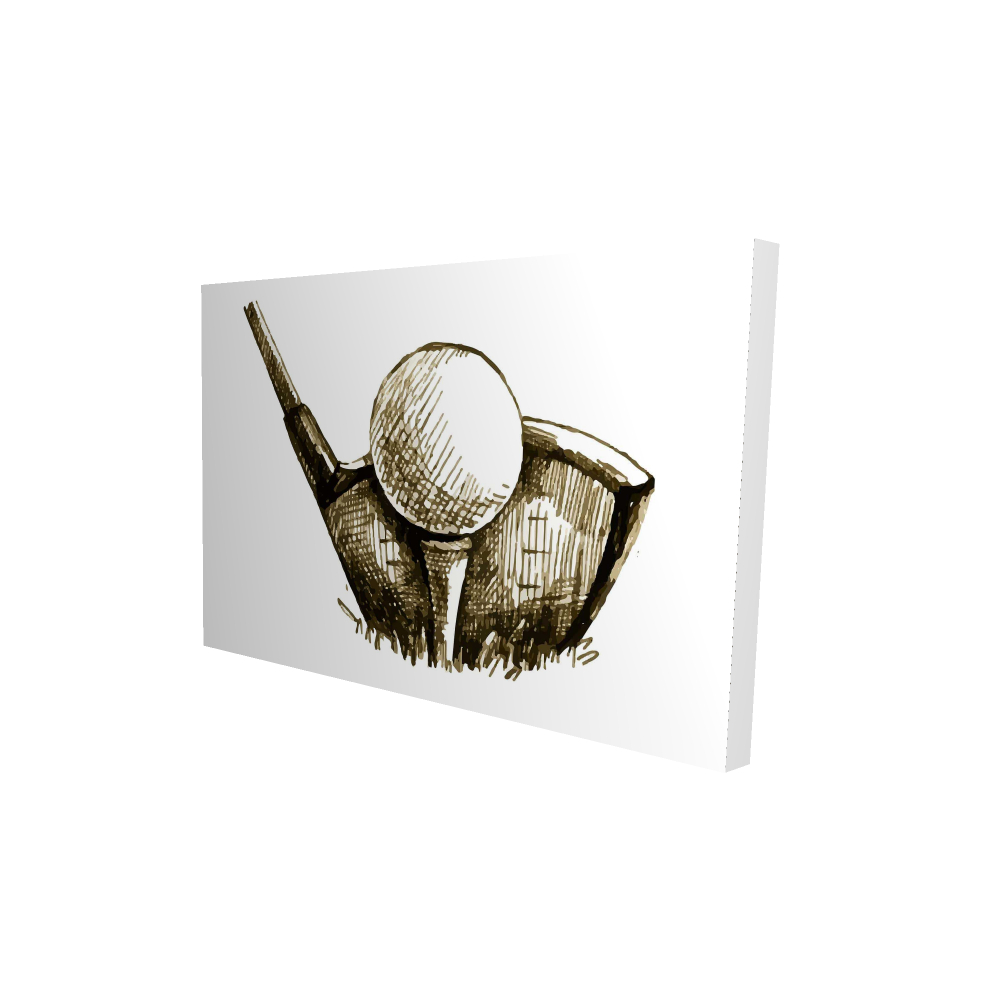 2080-2436-SP4 24 x 36 in. Golf Ball Illustration Canvas - Man Cave Decor - Sports & Games