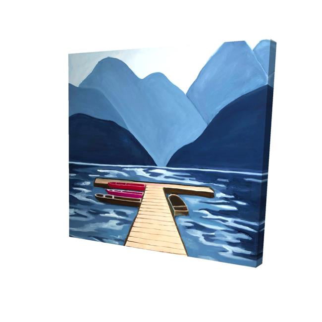 8 x 8 in. Lake, Quai & Mountains-Print on Canvas