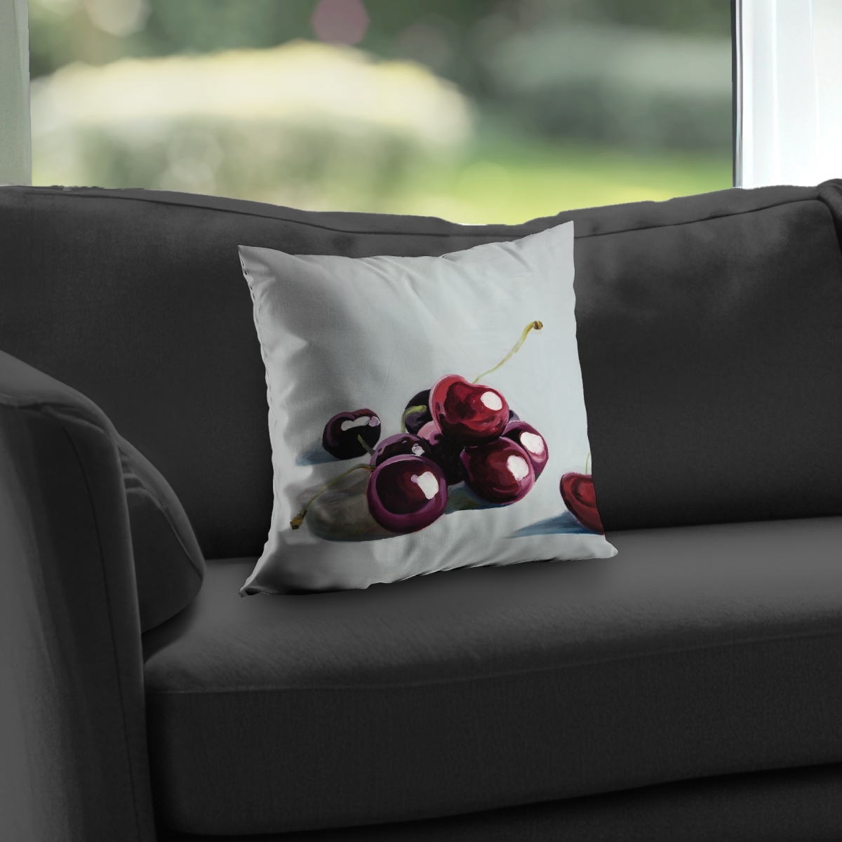 C1PT1414A2IQX7 14 x 14 in. Glossy Dark Cherries Throw Pillow Insert - Home Decor Accent