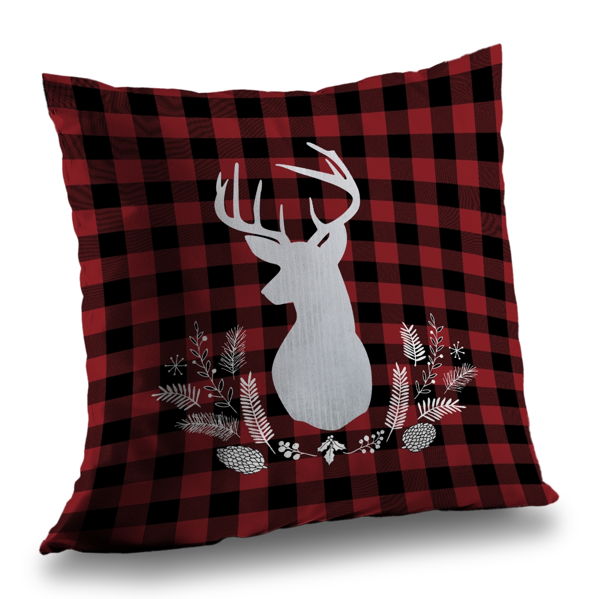 C1PT1414UPELTP 14 x 14 in. Deer Plaid Holidays Pattern Poly Twill Throw Pillow Insert