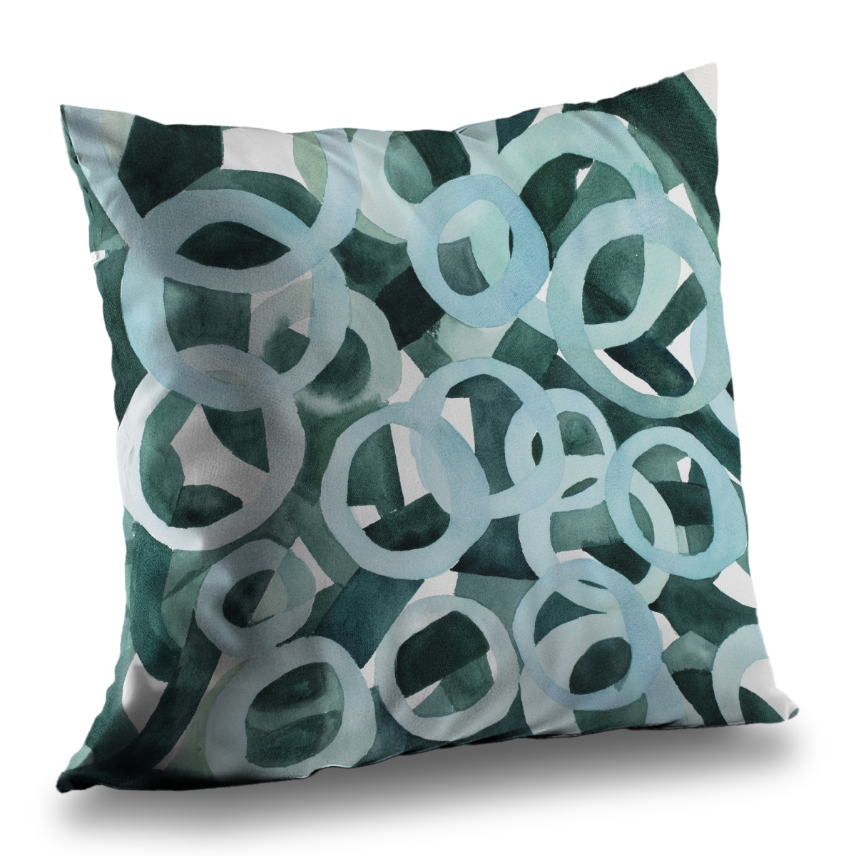C1PT1414113E62 14 x 14 in. Abstract Rings Throw Pillow - Illustrative Pattern Poly Twill