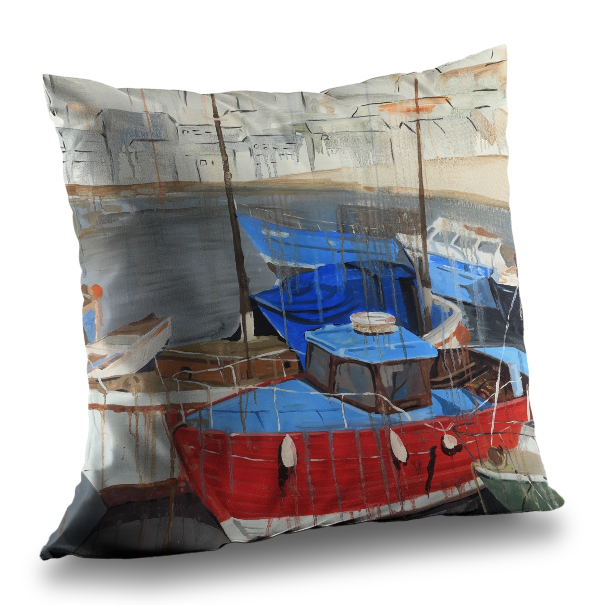 C1PT1414VSV0N6 14 x 14 in. Rainy Day at the Dock - Poly Twill Throw Pillow Insert - Home Decor