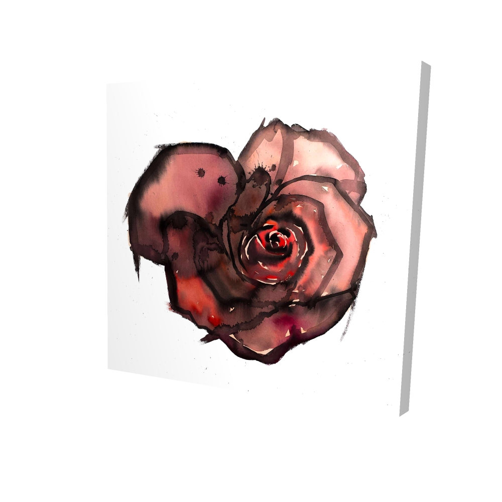 2080-3636-FL289 36 x 36 in. Dark Rose - Red Floral Botanical Canvas for Home Decor