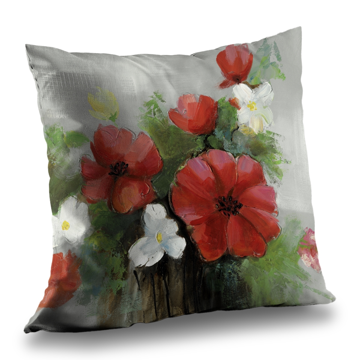 C1PT1414AGU7BB 14 x 14 in. Abstract Wild Flowers Bundle - Gray Botanical Throw Pillow Insert