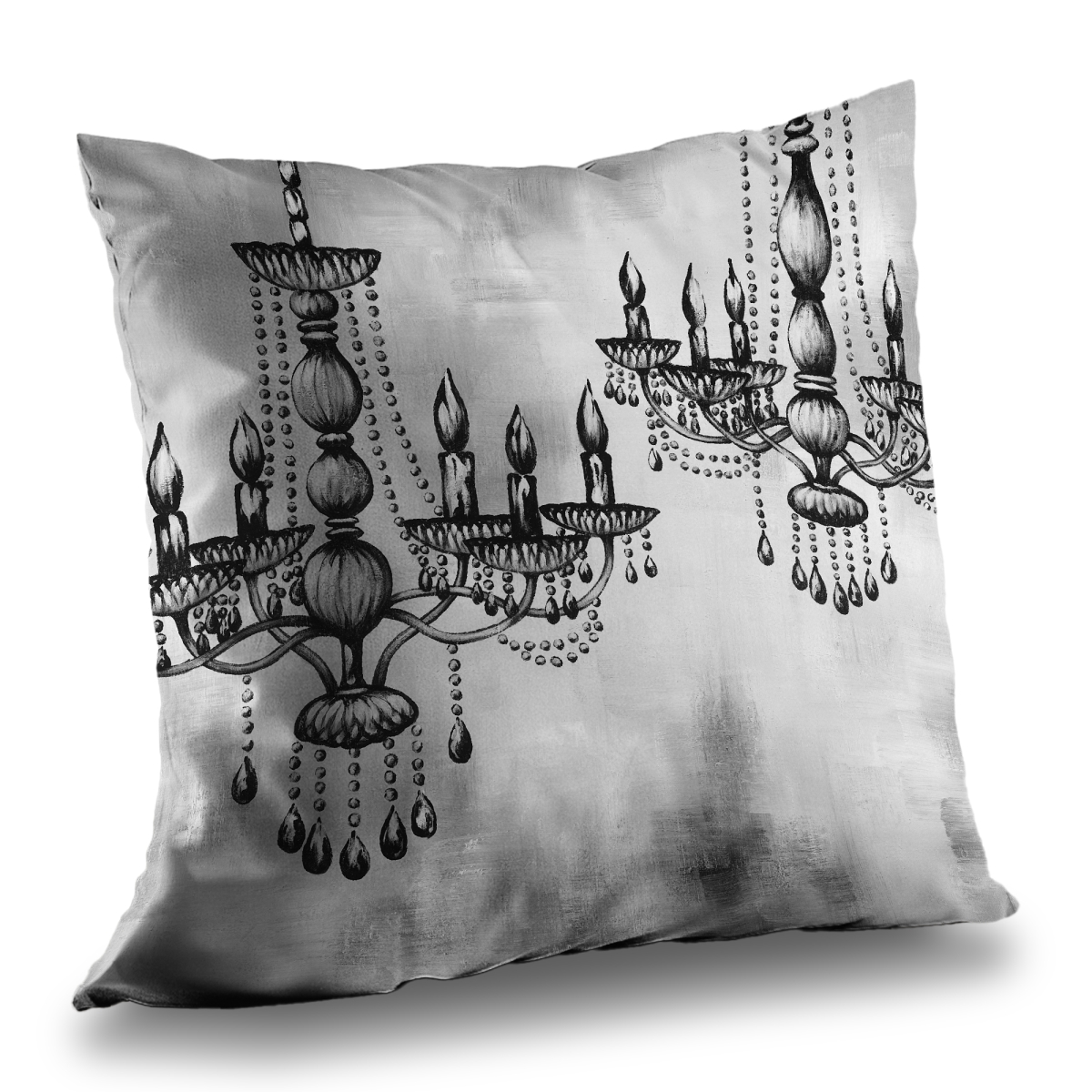 C1PT1414PMJAQF 14 x 14 in. Two Crystal Chandeliers - Poly Twill Throw Pillow Insert