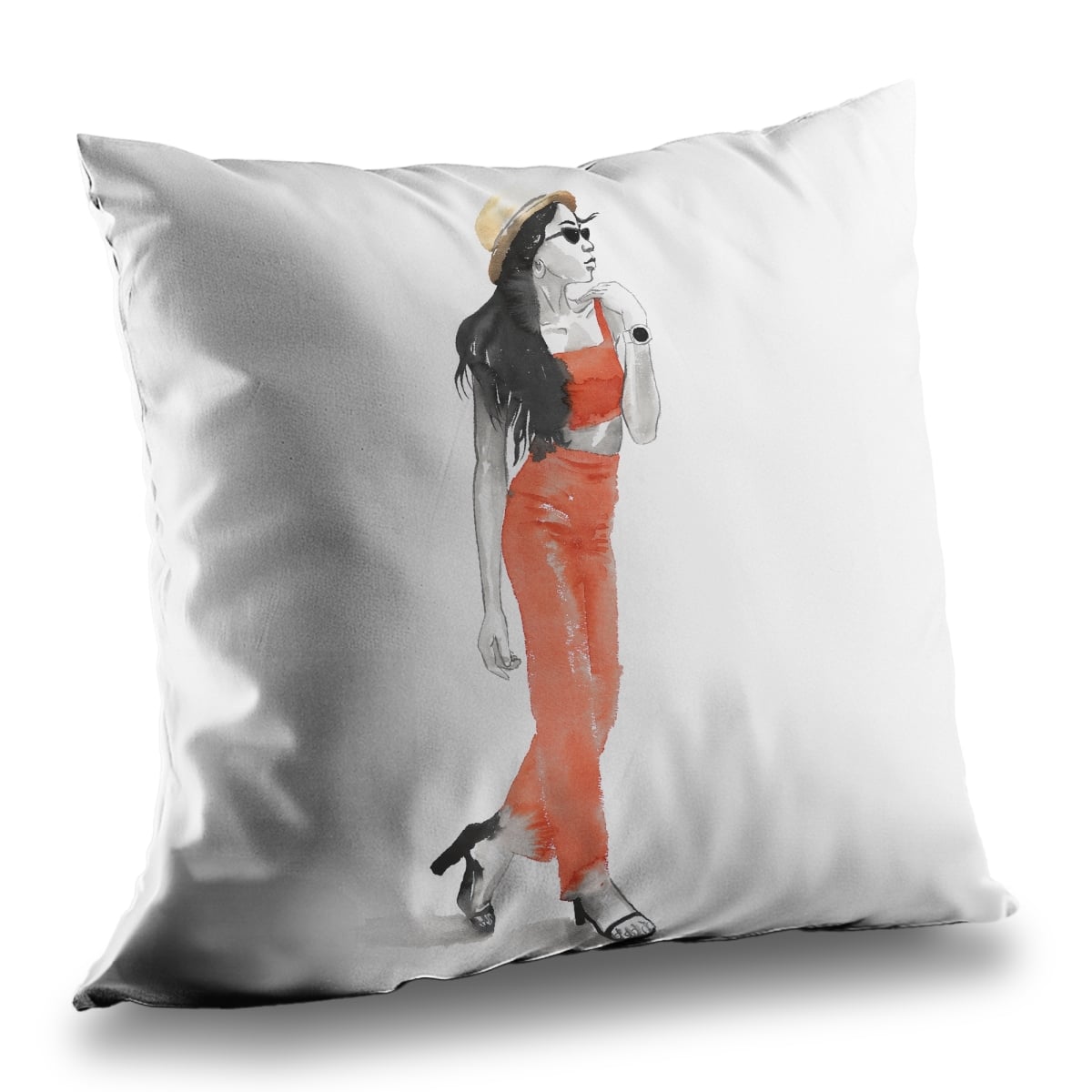 C1PT1414JRFELN 14 x 14 in. Strike the Pose Poly Twill Throw Pillow - Bedroom Decor