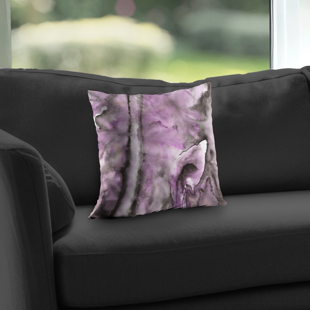 C1PT1414994B0G 14 x 14 in. Purple Abstract Shapes Poly Twill Throw Pillow Insert - Home Decor
