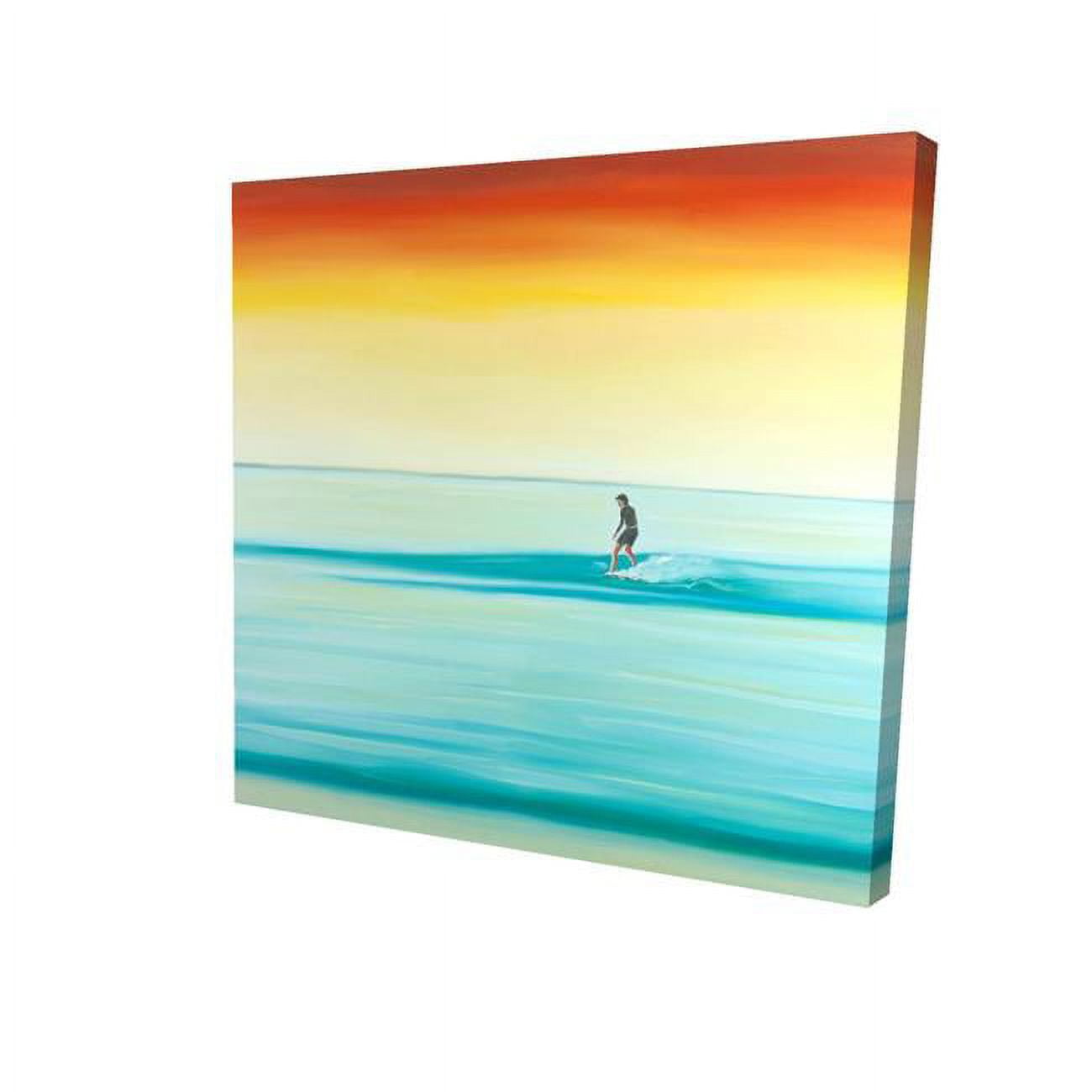 12 x 12 in. A Surfer by Dawn-Print on Canvas