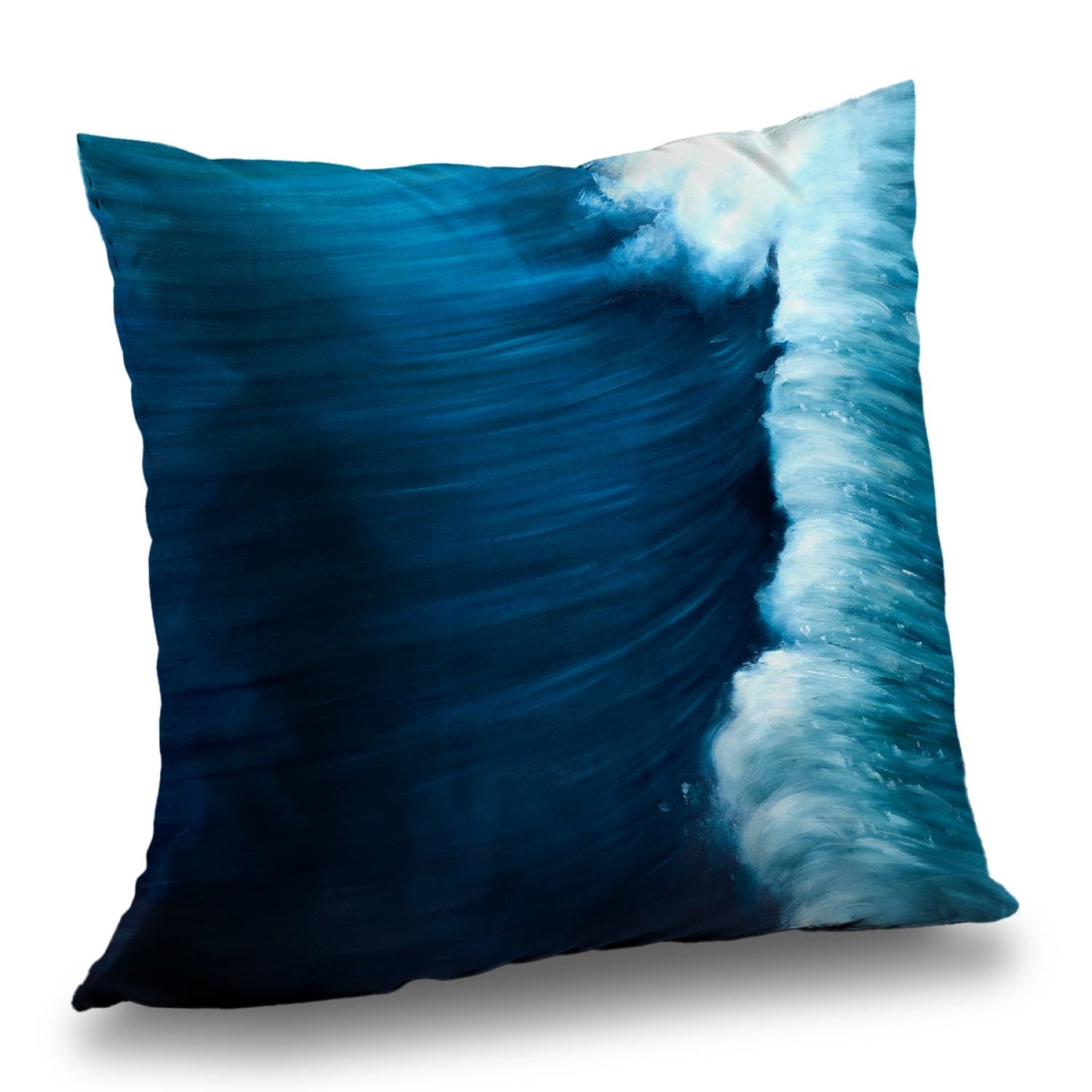 C1PT1414IOGNOT 14 x 14 in. Wave White Marine Poly Twill Throw Pillow - Insert Included