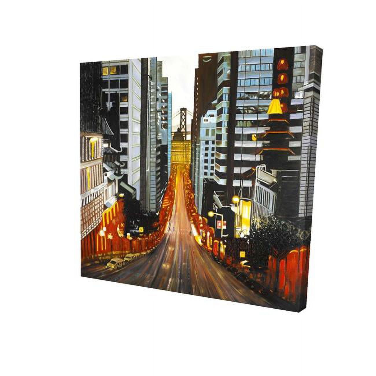 12 x 12 in. San Francisco by Night-Print on Canvas