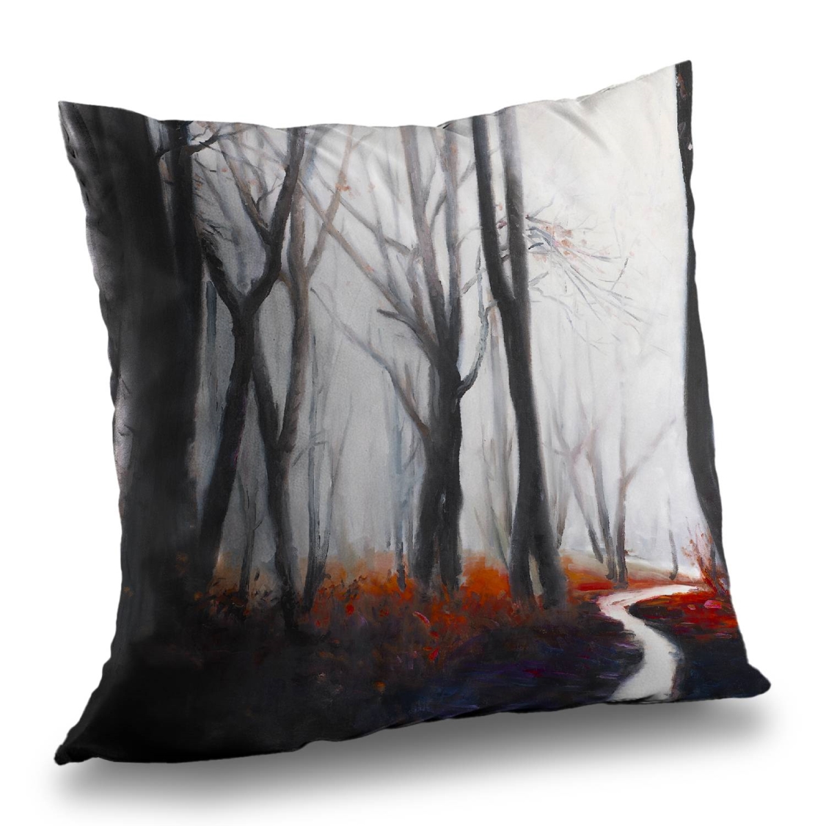 C1PT1414FIFVGU 14 x 14 in. Mysterious Forest with Stream Throw Pillow - Home Decor Insert