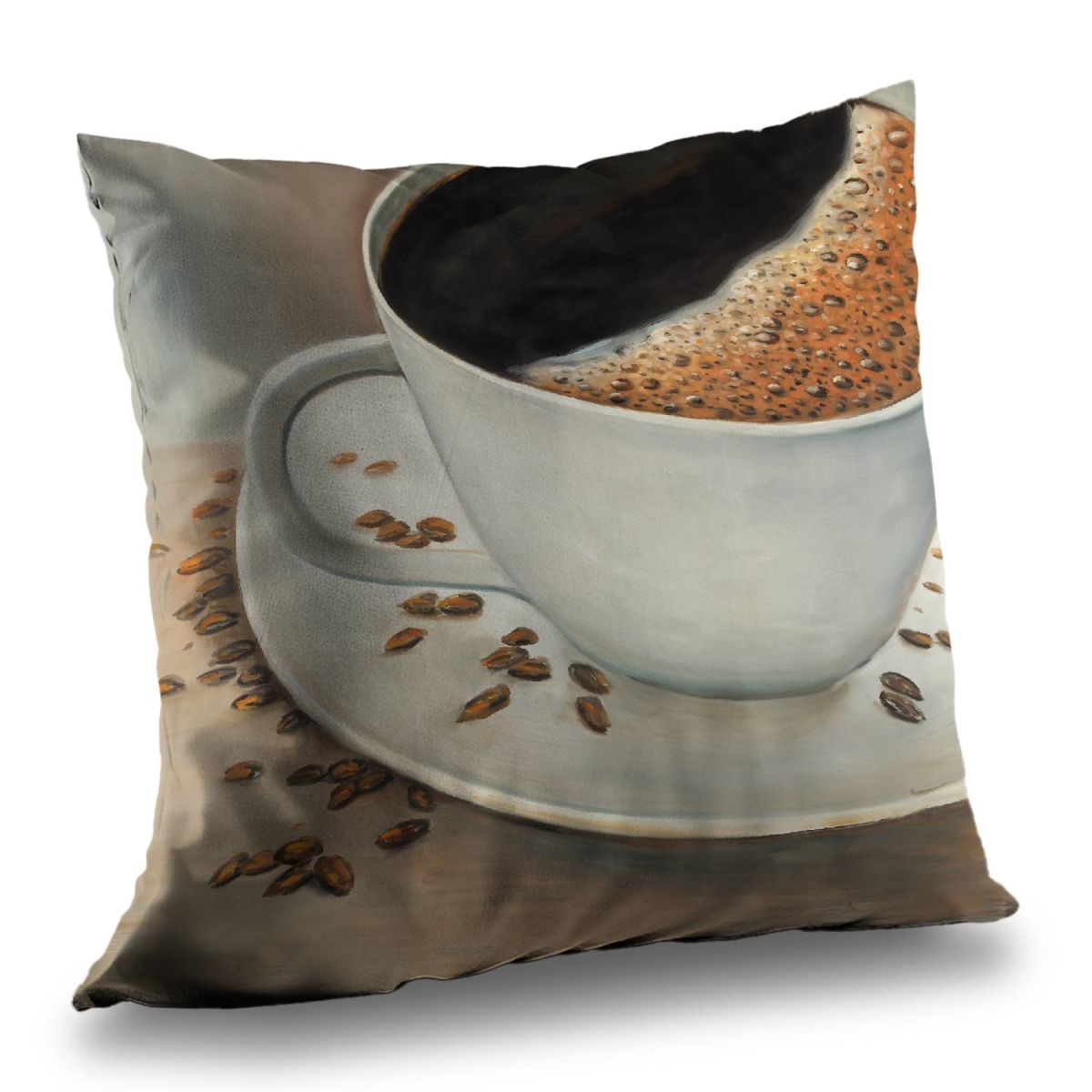 C1PT1414FNVXAW 14 x 14 in. Black Coffee Poly Twill Throw Pillow - Home Decor Insert