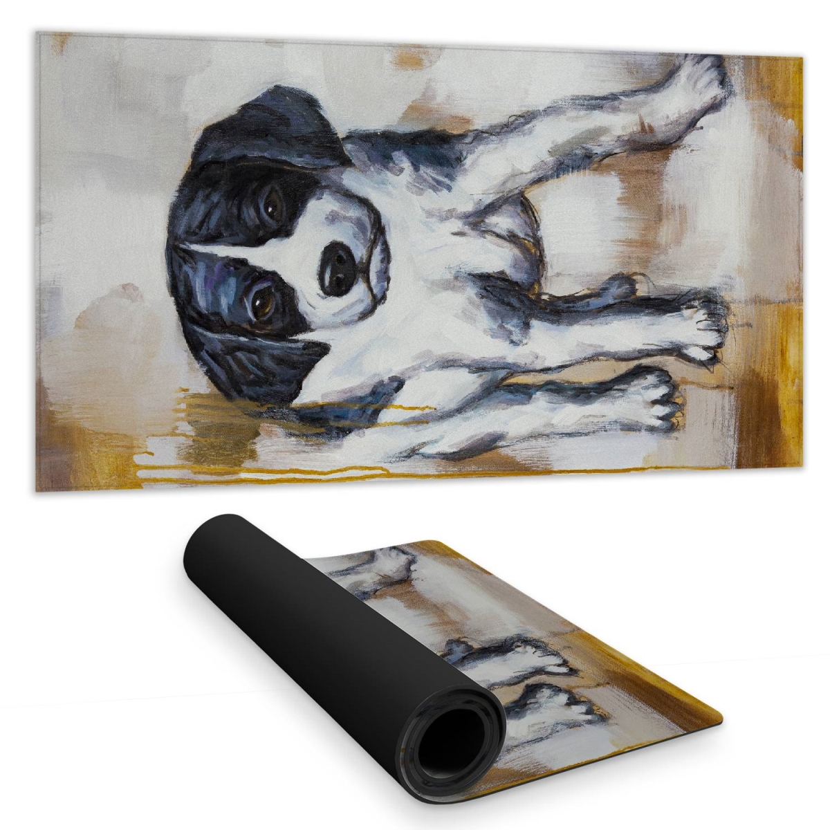 C1DM1531LPJFOX 16 x 32 in. Curious Puppy Dog White Desk Mat - Contemporary Bedroom Decor