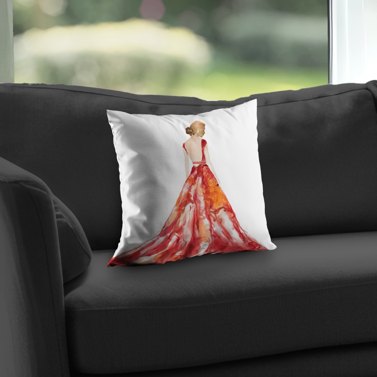 C1PT1414VDZ7VJ 14 x 14 in. Red Romantic Poly Twill Throw Pillow - Home Decor Accent