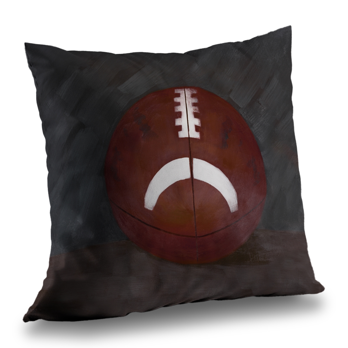 C1PT1414Q9BH4Q 14 x 14 in. Football Ball - American Still Life Poly Twill Throw Pillow