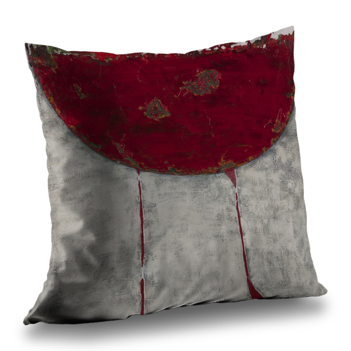 C1PT1414R7SKU7 14 x 14 in. Red Half Circle Abstract Poly Twill Throw Pillow - Home Decor