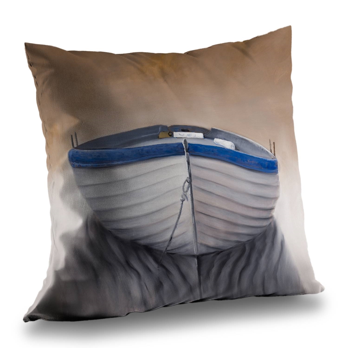 C1PT1414U4TA6A 14 x 14 in. Canoe Boat Bathroom Throw Pillow - Poly Twill Home Decor Insert
