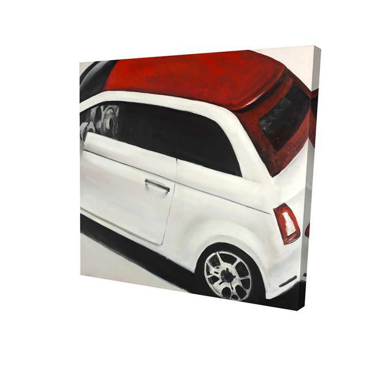12 x 12 in. Italian Red & White Car-Print on Canvas