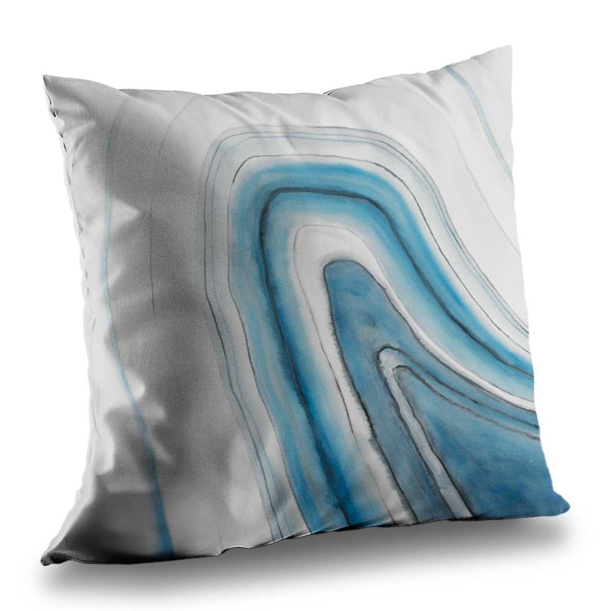 C1PT1414E8ATUB 14 x 14 in. Round Geode Contemporary White Poly Twill Throw Pillow Insert