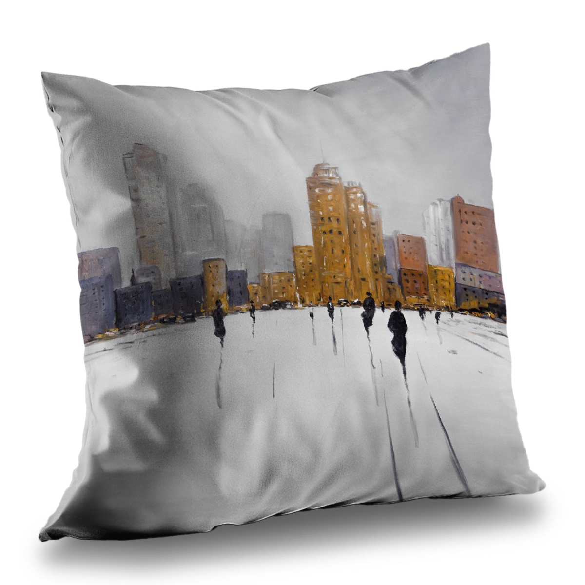 C1PT14147VE616 14 x 14 in. City on the Horizon Office Building Throw Pillow for Home Decor