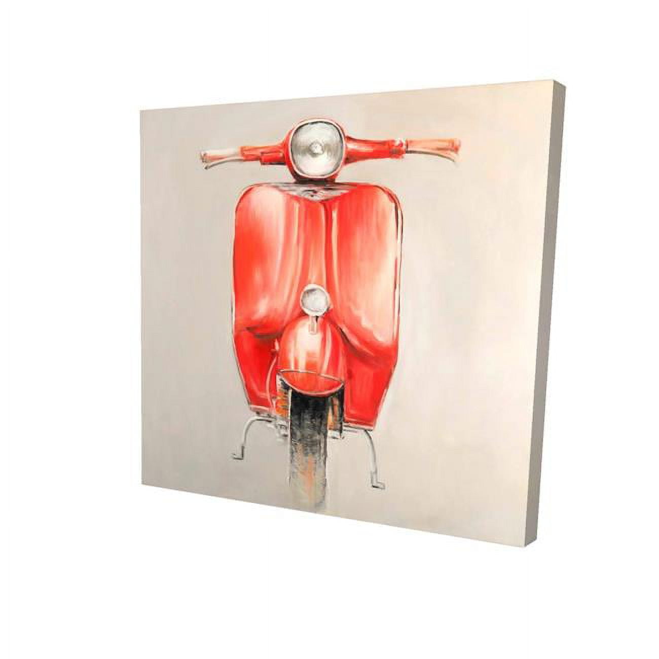 12 x 12 in. Small Red Moped-Print on Canvas