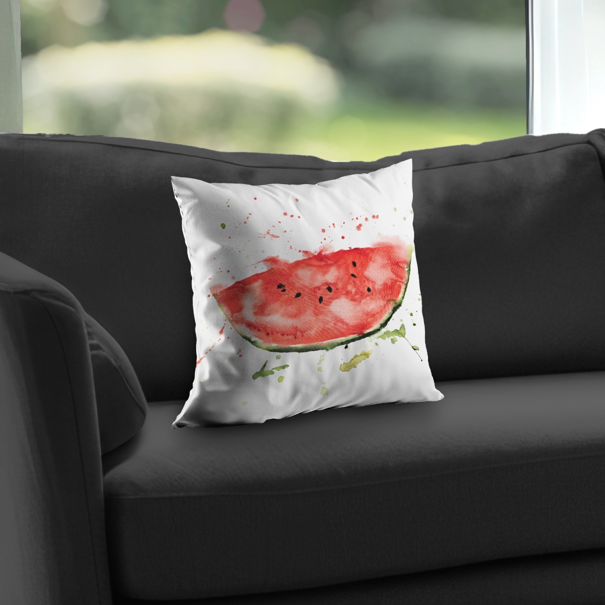 C1PT1414V8RWMK 14 x 14 in. Watermelon Slice Throw Pillow - Exotic Poly Twill Decor