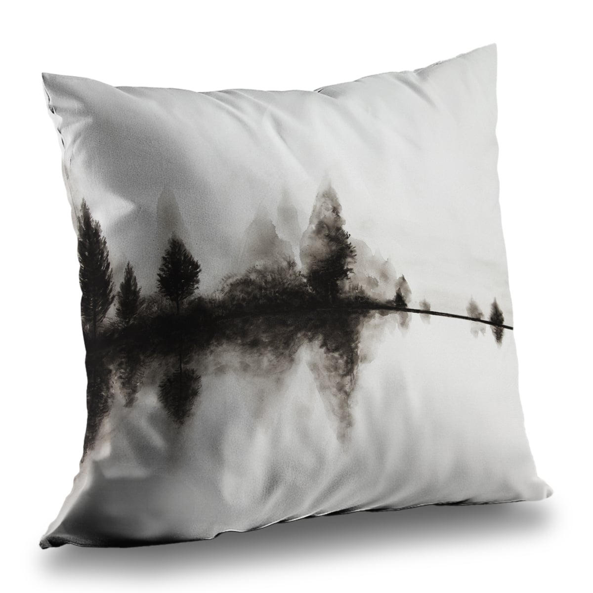 C1PT1414A3Y6AC 14 x 14 in. Reflection Trees Hygge Poly Twill Throw Pillow - Home Decor