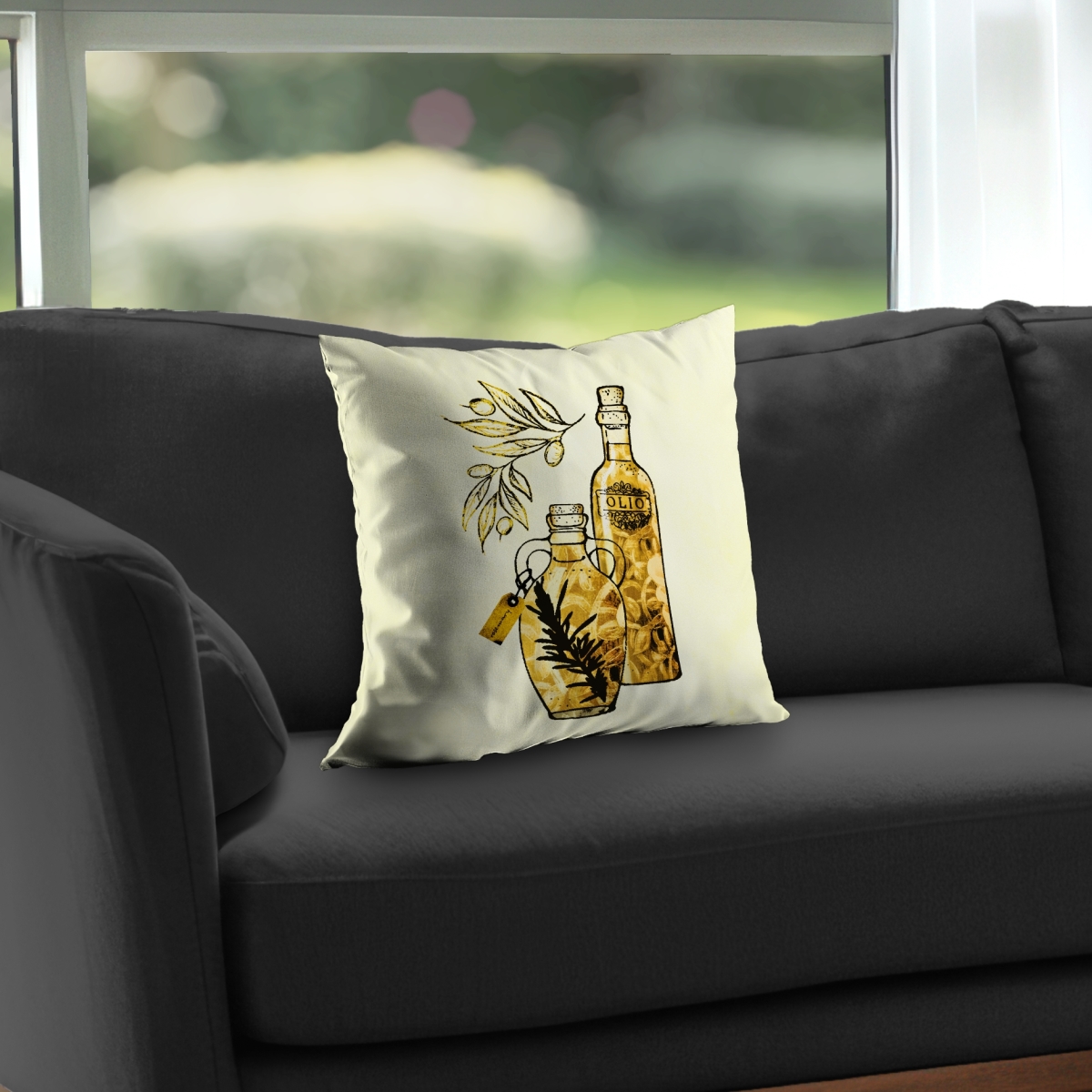 C1PT1616LI2PTS 16 x 16 in. Artisanal Olive Oil Throw Pillow - Food Still Life Decor