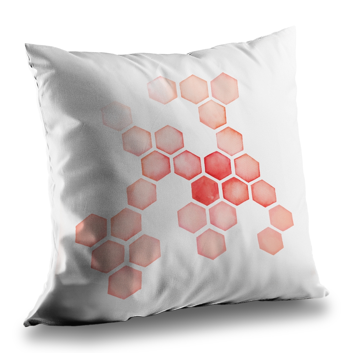 C1PT1414EXIZD3 14 x 14 in. Multiple Alveolus Red Poly Twill Throw Pillow - Home Decor Insert