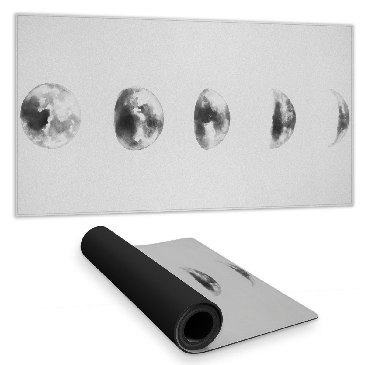 C1DM15313N0M7F 16 x 32 in. Black & White Eclipse Desk Mat - Earth & Galaxy Decor