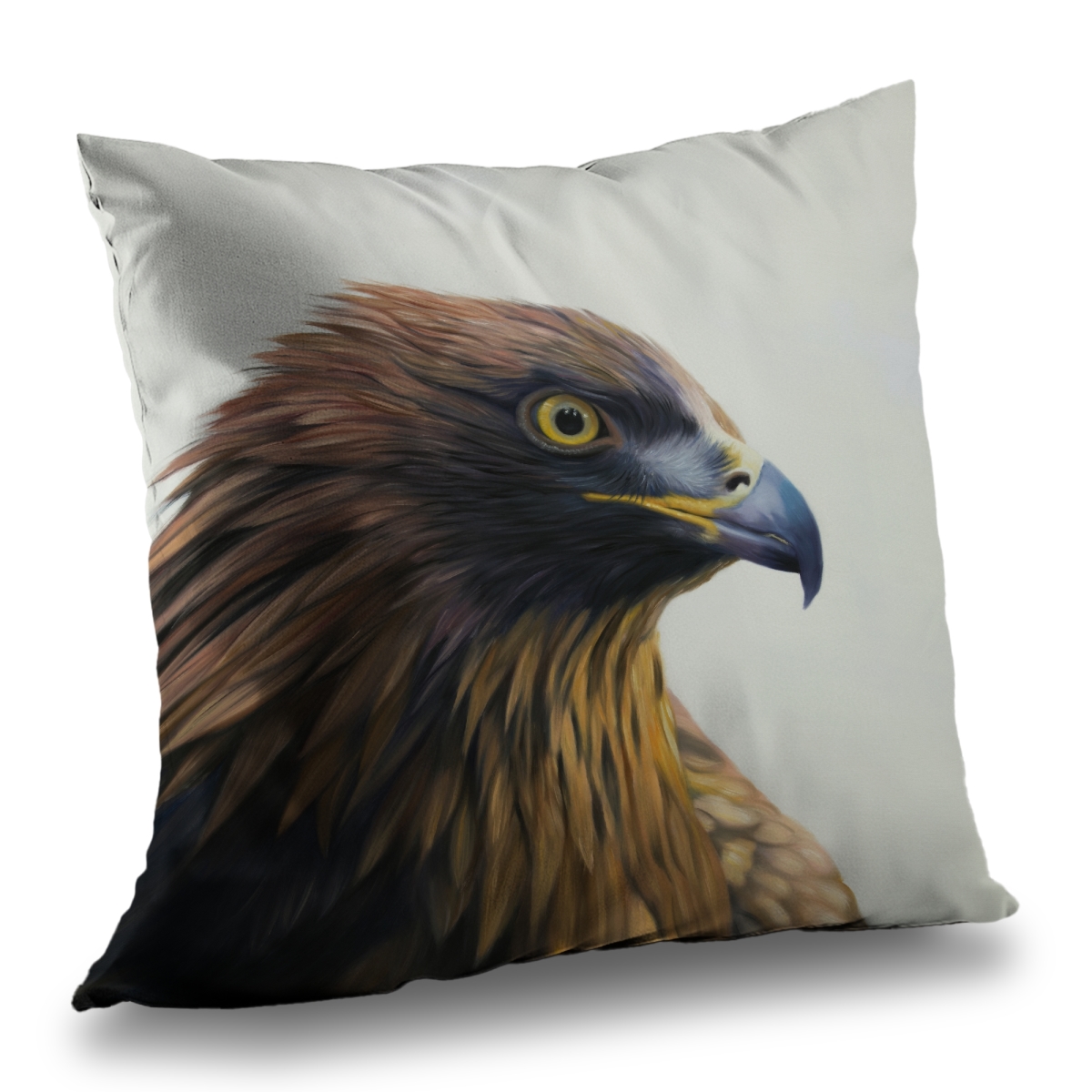 C1PT141482T8SY 14 x 14 in. Brown-Headed Eagle Poly Twill Throw Pillow - Home Decor Insert