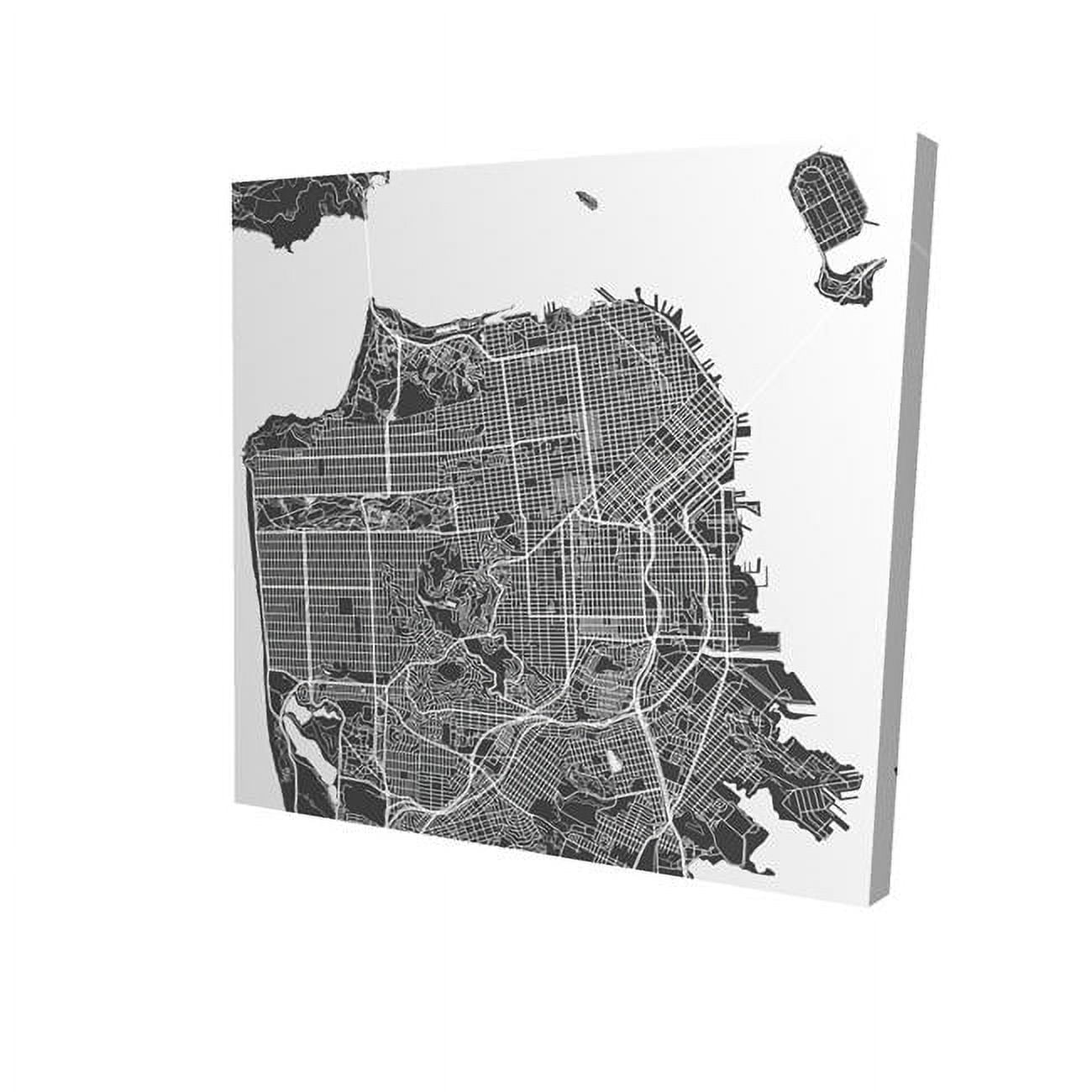 12 x 12 in. San Francisco Graphic Map-Print on Canvas