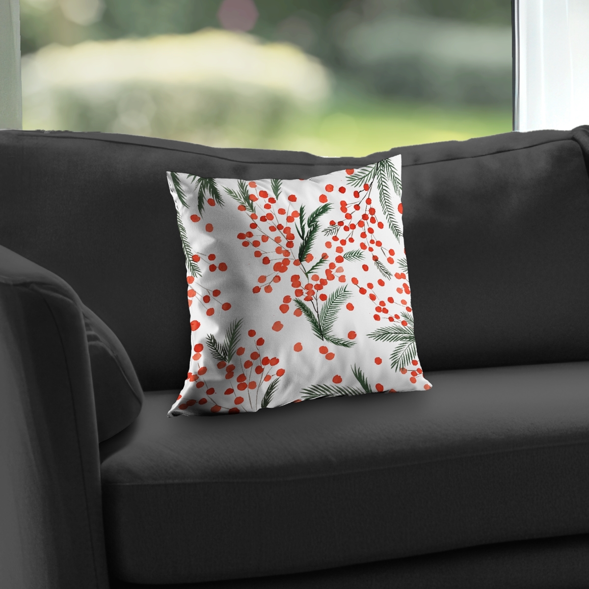 C1PT1414W2N4FD 14 x 14 in. Mistletoe Leaf Pattern - Trees Minimalist Throw Pillow Insert