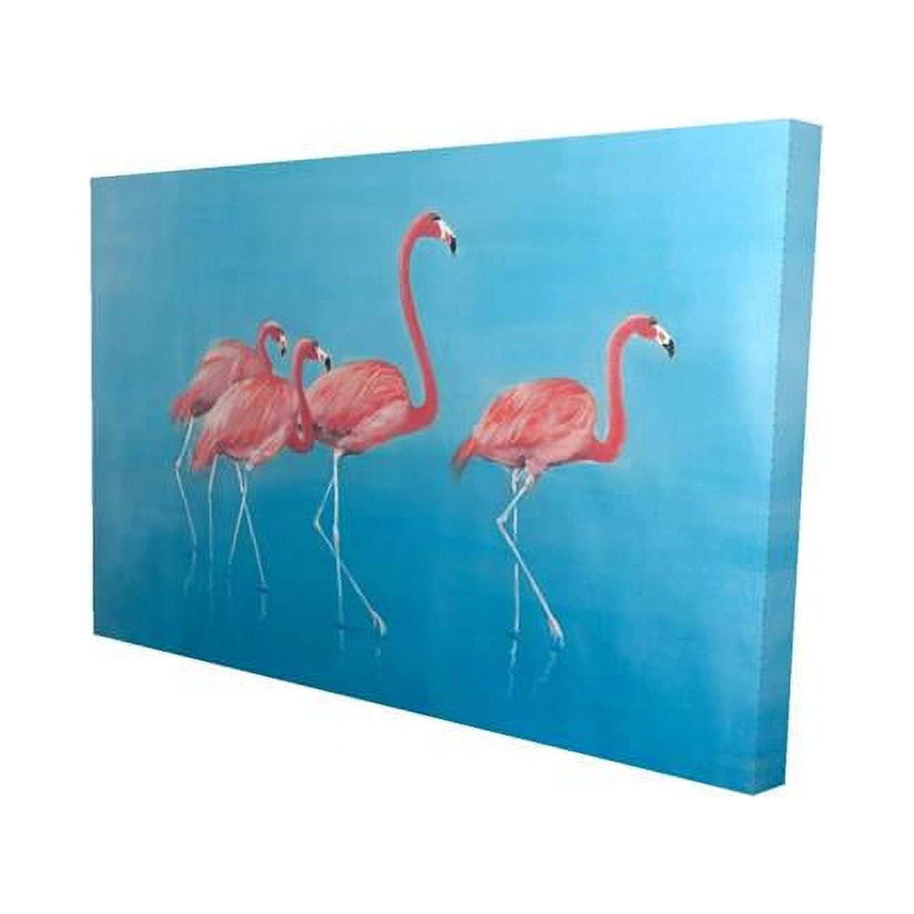 12 x 18 in. Four Flamingos-Print on Canvas